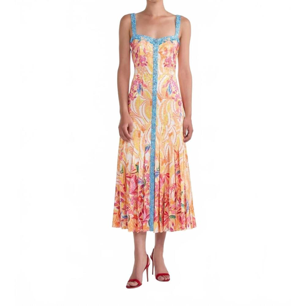 NEW SALONI karen midi dress in mosaic garden